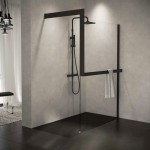 Towel 165cm For Shower Enclosure material: Brass single, color: Black surface: Matt Towel rails