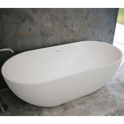 Μπανιέρα ελευθέρας τοποθέτησης 150x76x53 από solid surface επιφάνεια: Ματ, χρώμα: Λευκό χωρίς λαβές