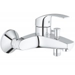 Bathtub tap Wall-mounted exposed material: Brass without hand shower, hose and holder mixer, color: Chrome surface: Glossy Wall-mouned exposed