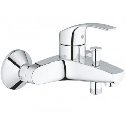 Bathtub tap Wall-mounted exposed material: Brass without hand shower, hose and holder mixer, color: Chrome surface: Glossy