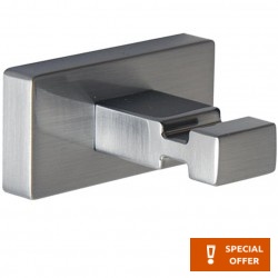 Hook Flat wall mounted material: Brass single Glossy Brushed Nickel, color: Chrome surface: Glossy Hooks