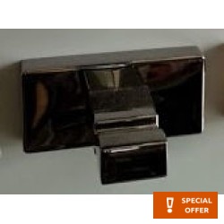 Άγκιστρο από ορείχαλκο μονό Glossy Black Chrome, χρώμα: Μαύρο επιφάνεια: Γυαλιστερή Άγκιστρα