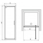 Shower enclosure Linear 100x195 6mm opening transparent crystal surface: Glossy, color: Chrome Linear Shower enclosure Linear 100x195 6mm opening transparent crystal surface: Glossy, color: Chrome Linear