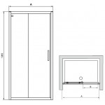 Shower enclosure Linear 140x195 6mm sliding transparent crystal surface: Glossy, color: Chrome Linear Shower enclosure Linear 140x195 6mm sliding transparent crystal surface: Glossy, color: Chrome Linear