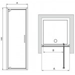 Shower enclosure Linear 80x195 6mm opening transparent crystal surface: Glossy, color: Chrome Linear Shower enclosure Linear 80x195 6mm opening transparent crystal surface: Glossy, color: Chrome Linear