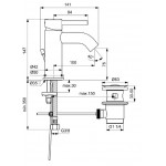 Wash basin tap Deck-mounted material: Brass mixer With pop-up waste set Μ size, color: White surface: Matt Deck-mounted