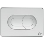 Πλακέτα εντοιχιζόμενου καζανακίου από ABS διπλής ενέργειας με πνευματικό μηχανισμό, χρώμα: Χρωμέ επιφάνεια: Ματ Πλακέτες