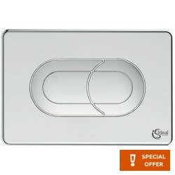 Flush wall plates for concealed cistern dual flush valve material: ABS Pneumatic, color: Chrome surface: Matt Flush plates