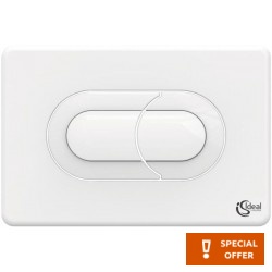 Πλακέτα εντοιχιζόμενου καζανακίου από ABS διπλής ενέργειας με πνευματικό μηχανισμό, χρώμα: Λευκό επιφάνεια: Γυαλιστερή Πλακέτες