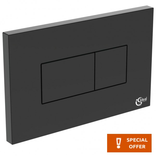 Flush wall plates for concealed cistern dual flush valve material: ABS Pneumatic, color: Black surface: Glossy Flush plates