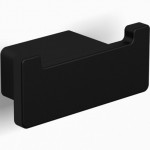 Hook double Flat wall mounted material: Brass, color: Black surface: Matt Hooks Hook double Flat wall mounted material: Brass, color: Black surface: Matt Hooks