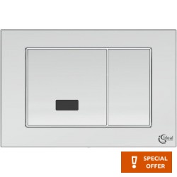 Πλακέτα εντοιχιζόμενου καζανακίου από ανοδιωμένο ψευδάργυρο διπλής ενέργειας με φωτοκύτταρο, χρώμα: Χρωμέ επιφάνεια: Γυαλιστερή Πλακέτες