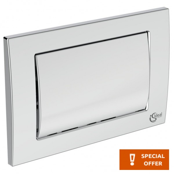 Flush wall plates for concealed cistern Actuation material: Die-Cast Zinc single flush valve, color: Chrome surface: Glossy Flush plates