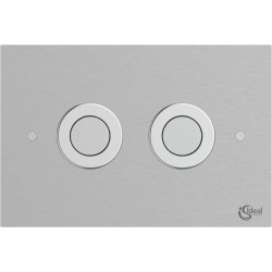 Πλακέτα εντοιχιζόμενου καζανακίου από inox διπλής ενέργειας με πνευματικό μηχανισμό, χρώμα: Χρωμέ επιφάνεια: Γυαλιστερή Πλακέτες