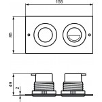 Flush wall plates for concealed cistern dual flush valve material: Inox Pneumatic, color: Chrome surface: Glossy Flush plates