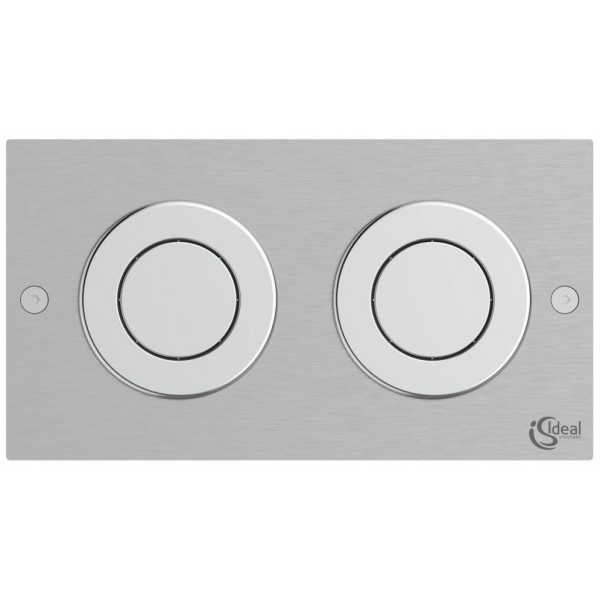 Πλακέτα εντοιχιζόμενου καζανακίου από inox διπλής ενέργειας με πνευματικό μηχανισμό, χρώμα: Χρωμέ επιφάνεια: Γυαλιστερή Πλακέτες