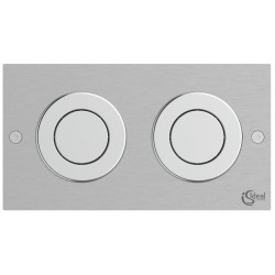 Πλακέτα εντοιχιζόμενου καζανακίου από inox διπλής ενέργειας με πνευματικό μηχανισμό, χρώμα: Χρωμέ επιφάνεια: Γυαλιστερή Πλακέτες