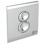 Πλακέτα εντοιχιζόμενου καζανακίου από ABS διπλής ενέργειας με πνευματικό μηχανισμό, χρώμα: Χρωμέ επιφάνεια: Γυαλιστερή Πλακέτες