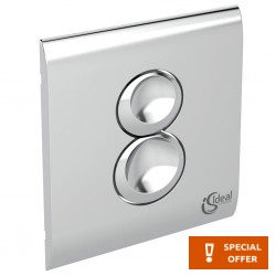 Πλακέτα εντοιχιζόμενου καζανακίου από ABS διπλής ενέργειας με πνευματικό μηχανισμό, χρώμα: Χρωμέ επιφάνεια: Γυαλιστερή Πλακέτες