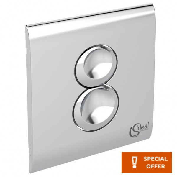 Πλακέτα εντοιχιζόμενου καζανακίου από ABS διπλής ενέργειας με πνευματικό μηχανισμό, χρώμα: Χρωμέ επιφάνεια: Γυαλιστερή Πλακέτες