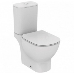 Floor standing close-coupled toilet & flushing cistern & toilet seat soft closing, style: Sandwich Aquablade horizontal outlet p Simple Slim 66,5x36,5 surface: Matt, color: White