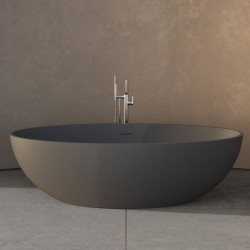 Μπανιέρα ελευθέρας τοποθέτησης 180x88x55 από solid surface επιφάνεια: Ματ, χρώμα: Γκρι χωρίς λαβές Ελευθέρας τοποθέτησης