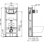Concealed cistern for wall-mounted toilet for plasterboard wall / for double wall With frame Concealed cisterns for wall-mounted WC
