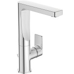 Wash basin tap Deck-mounted L size material: Brass mixer With pop-up waste set, color: Chrome surface: Glossy Deck-mounted Wash basin tap Deck-mounted L size material: Brass mixer With pop-up waste set, color: Chrome surface: Glossy Deck-mounted