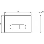 Flush wall plates for concealed cistern Actuation dual flush valve material: ABS, color: Chrome surface: Matt Flush plates
