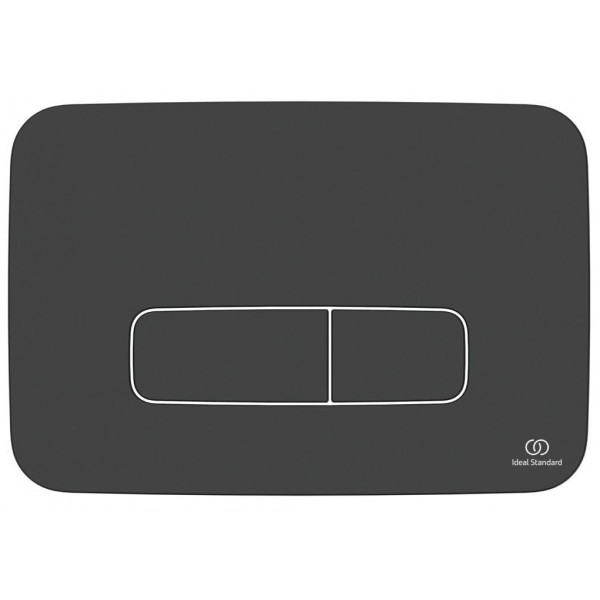 Πλακέτα εντοιχιζόμενου καζανακίου από ABS διπλής ενέργειας μηχανικά, χρώμα: Μαύρο επιφάνεια: Ματ Πλακέτες