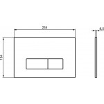 Flush wall plates for concealed cistern Actuation dual flush valve material: ABS, color: Chrome surface: Matt Flush plates
