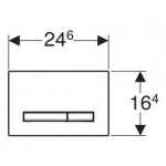 Flush wall plates for concealed cistern Smoked glass Actuation dual flush valve material: Crystal, color: Black surface: Glossy Flush plates