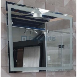 Καθρέπτης, σχήμα: Ορθογώνιο 100x70 από κρύσταλλο με περιμετρικό φωτισμό LED Καθρέπτες μπάνιου