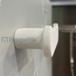 Hook double Flat wall mounted material: Brass, color: White surface: Matt Hooks