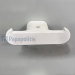 Hook double Flat wall mounted material: Brass, color: White surface: Matt Hooks