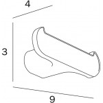 Hook double Flat wall mounted material: Brass, color: White surface: Matt Hooks