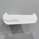 Hook double Flat wall mounted material: Brass, color: White surface: Matt Hooks