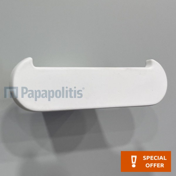Hook double Flat wall mounted material: Brass, color: White surface: Matt Hooks