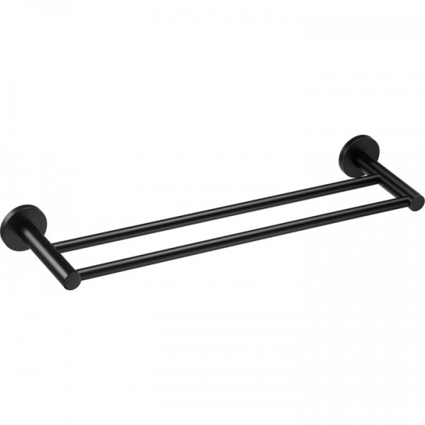 Πετσετοθήκη 60cm σταθερή από ορείχαλκο διπλή, χρώμα: Μαύρο επιφάνεια: Ματ Πετσετοθήκες