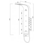 Equipped shower column 140cm, color: Black surface: Matt Indoor with hydromassage