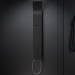Equipped shower column 140cm, color: Black surface: Matt Indoor with hydromassage