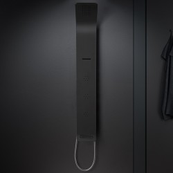 Equipped shower column 140cm, color: Black surface: Matt Indoor with hydromassage