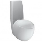 Floor standing close-coupled toilet & flushing cistern & toilet seat, style: Wrapover back to wall horizontal outlet p with rim 72x39 surface: Glossy, color: White Floor standing close-coupled