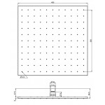 Κεφαλή ντους επίτοιχος τύπος / οροφής 40x40 από ορείχαλκο 1 ροής brushed black chrome, χρώμα: Μαύρο επιφάνεια: Βουρτσισμένη Κεφαλές ντους