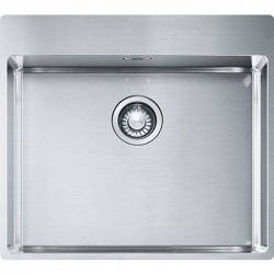 Νεροχύτης ανοξείδωτος 54x41 από inox επιφάνεια: Σατινέ χωρίς πάγκο ένθετος με λεπτό προφίλ (Slim top) / ένθετος με συνεπίπεδο προφίλ (Flushmount) / υποκαθήμενος, 1 γούρνα (57x51cm), χρώμα: Χρωμέ Ανοξείδωτοι