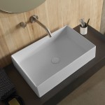 Νιπτήρας ελευθέρας τοποθέτησης 60x40x14 από πορσελάνη χωρίς οπή  χωρίς υπερχείλιση, χρώμα: Λευκό επιφάνεια: Ματ Ελευθέρας τοποθέτησης