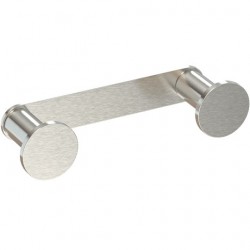 Hook double Flat wall mounted material: Brass nickel mat, color: Chrome surface: Matt Hooks