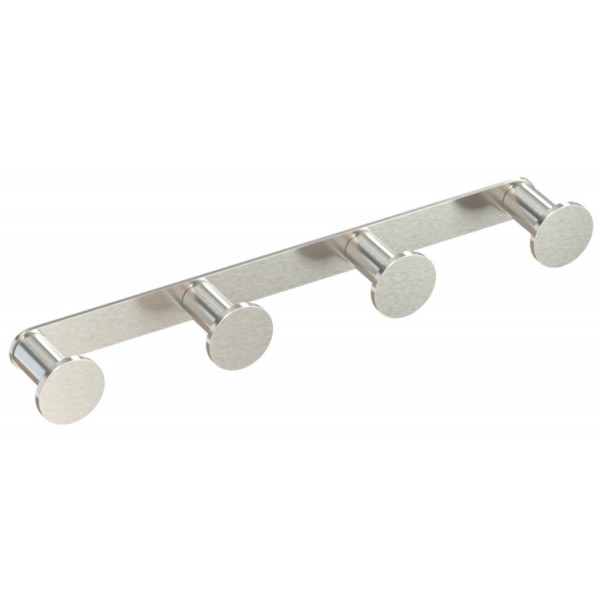 Άγκιστρο από ορείχαλκο πολλαπλό (τετραπλό) 23,4x3,5xΦ2,8cm, Nickel Mat, χρώμα: Χρωμέ επιφάνεια: Ματ Άγκιστρα