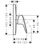 Shower tap Wall-mounted external part 1 way material: Brass mixer With plate without hand shower, hose and holder, color: Chrome surface: Glossy Wall-mounted - external part Shower tap Wall-mounted external part 1 way material: Brass mixer With plate without hand shower, hose and holder, color: Chrome surface: Glossy Wall-mounted - external part