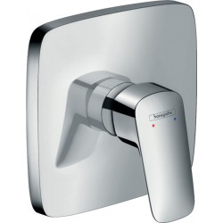 Shower tap Wall-mounted external part 1 way material: Brass mixer With plate without hand shower, hose and holder, color: Chrome surface: Glossy